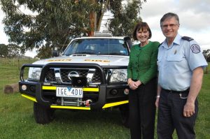 Mary-Anne Thomas MP with Blackwood CFA captain